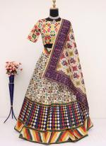 Tussar Silk Multi Colour Navratri Wear Printed Lehenga Choli